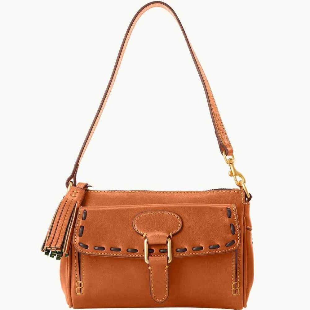 Dooney & Bourke Designer Florentine Leather Pocket Wristlet Clutch - Natural